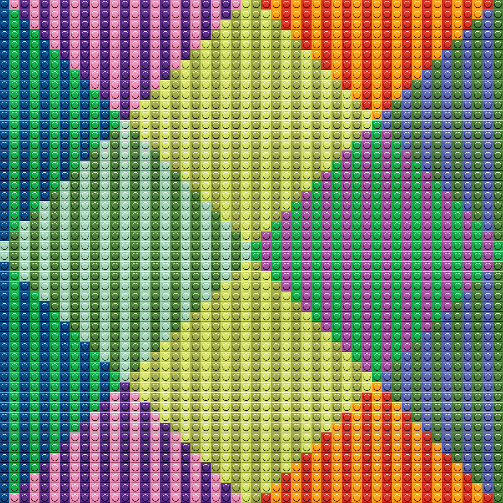Creative QT creative qt pixel bricks mosaic kit: 1600 1x1 building bricks  in 8 new bright colors - nano blocks art set for adults/stem to